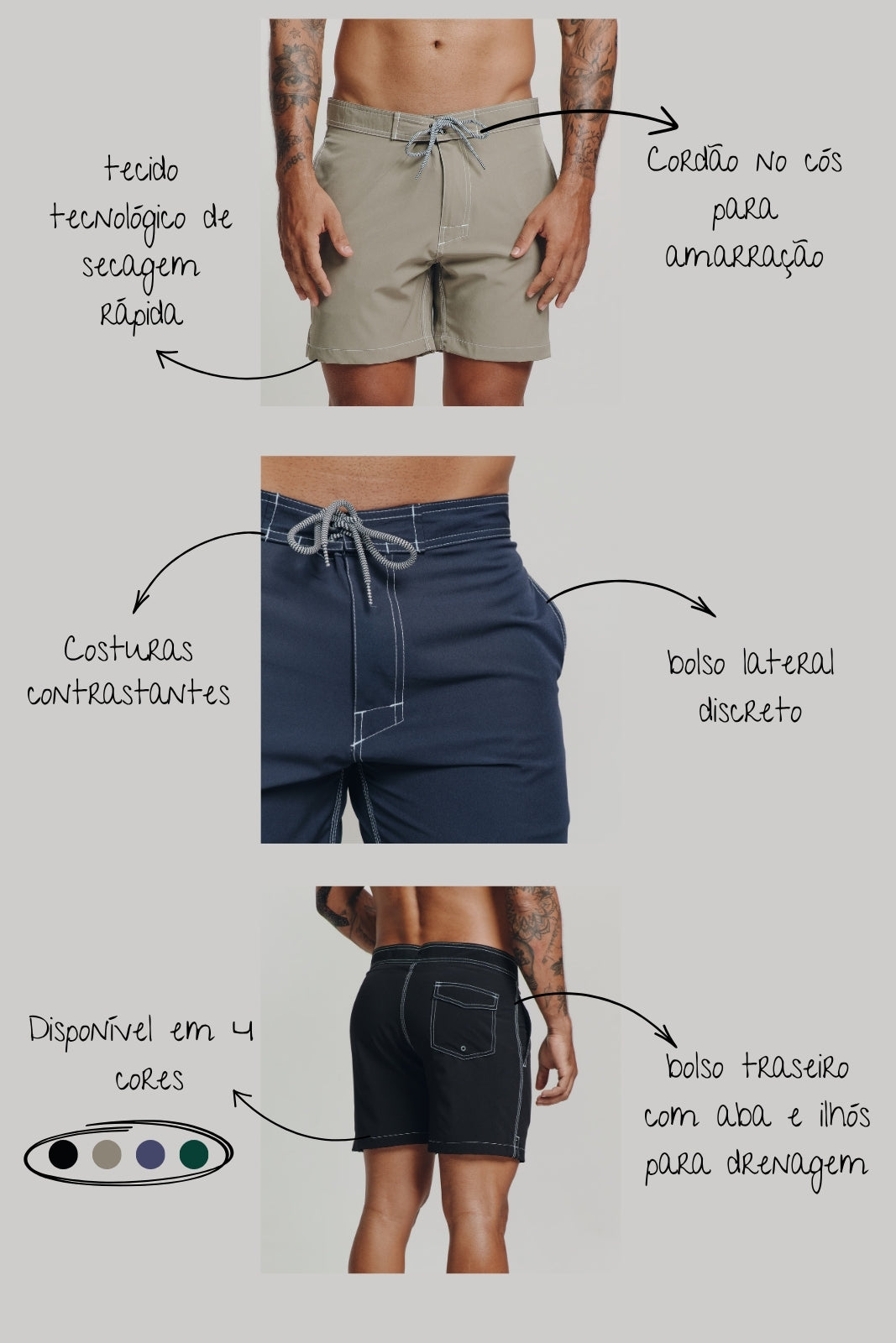 Boardshort Old-school - Azul Turquesa