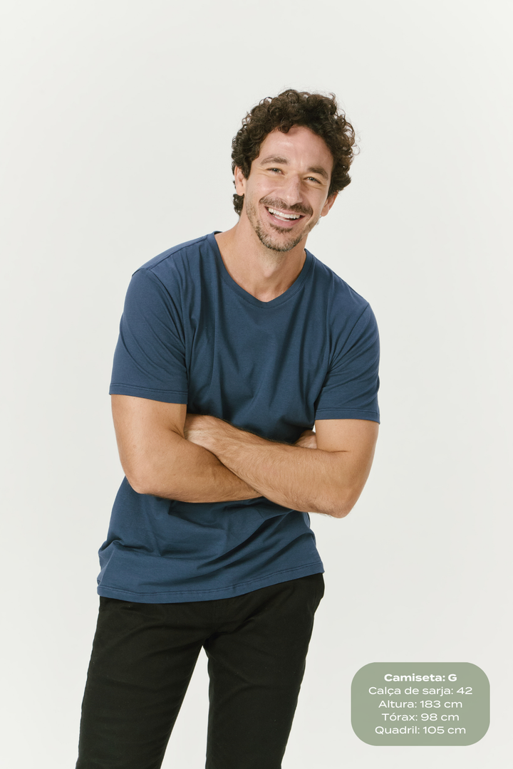 Camiseta Origens Fio Egípcio - Azul