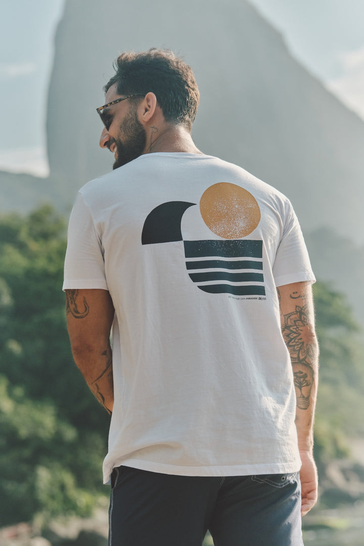 Camiseta Estampada - Paradise - Branca