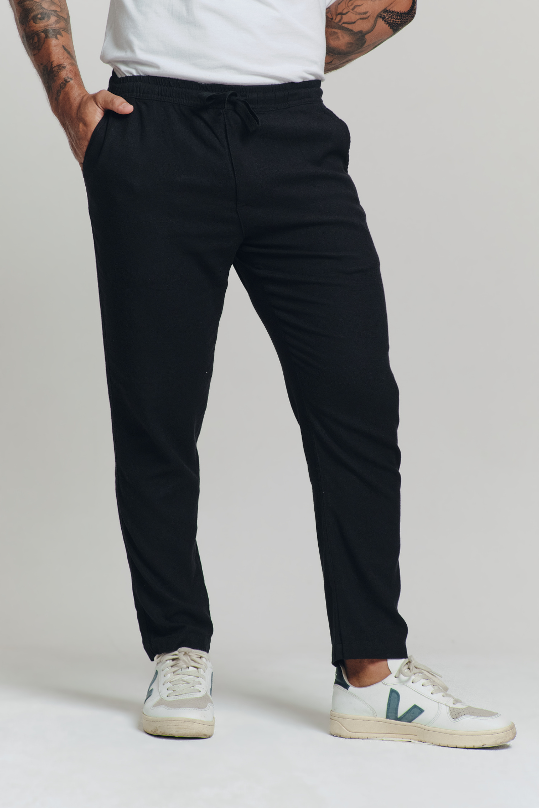 Calça de Linho Simple- Preta – Atento Store