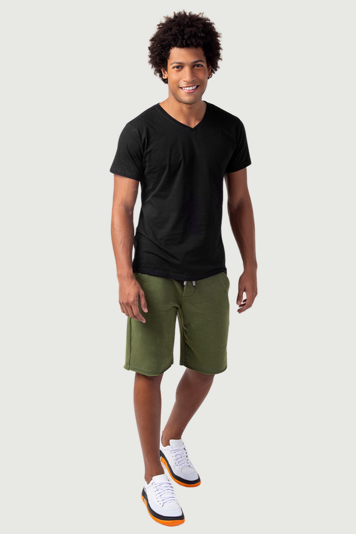 Camiseta Elementar - Gola V - Azul