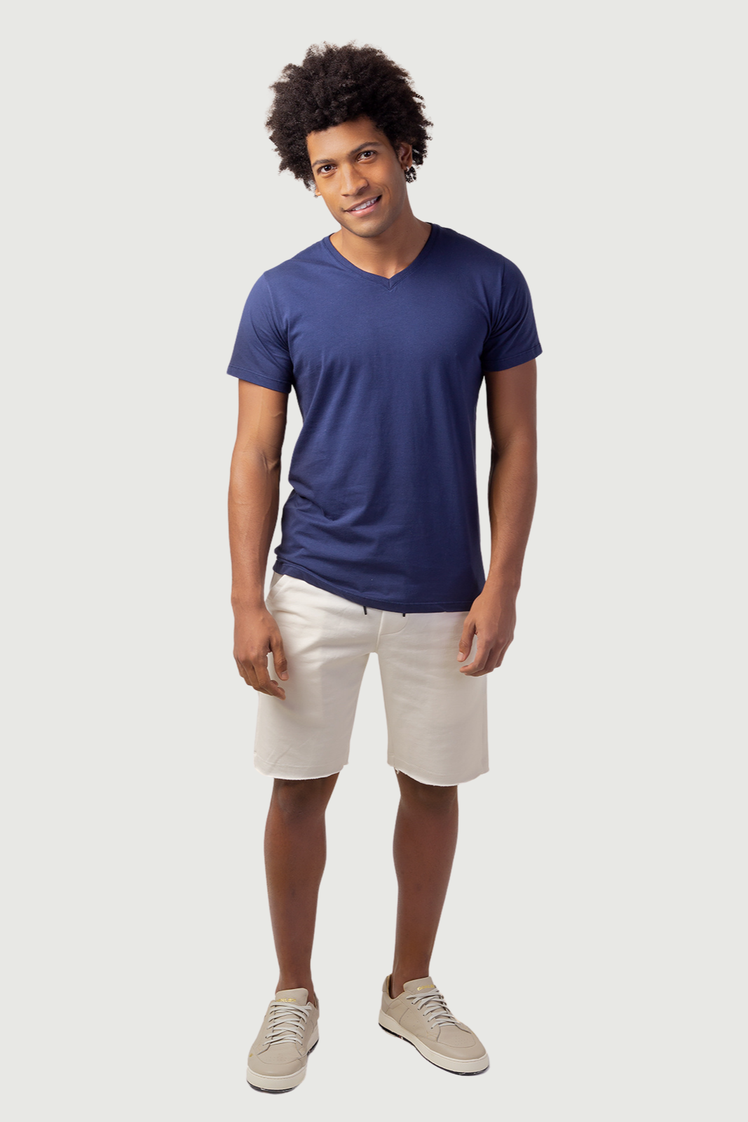 Camiseta Elementar - Gola V - Azul