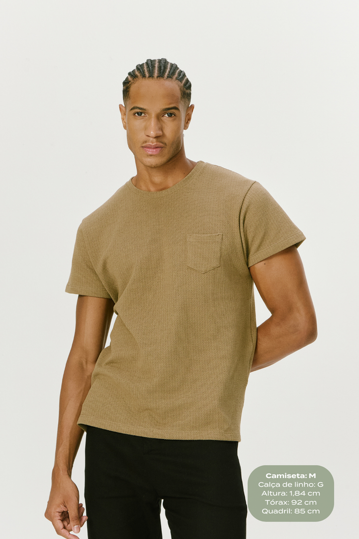 Camiseta Texture - Caqui