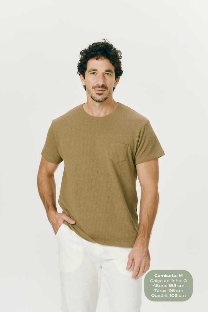 Camiseta Texture - Caqui