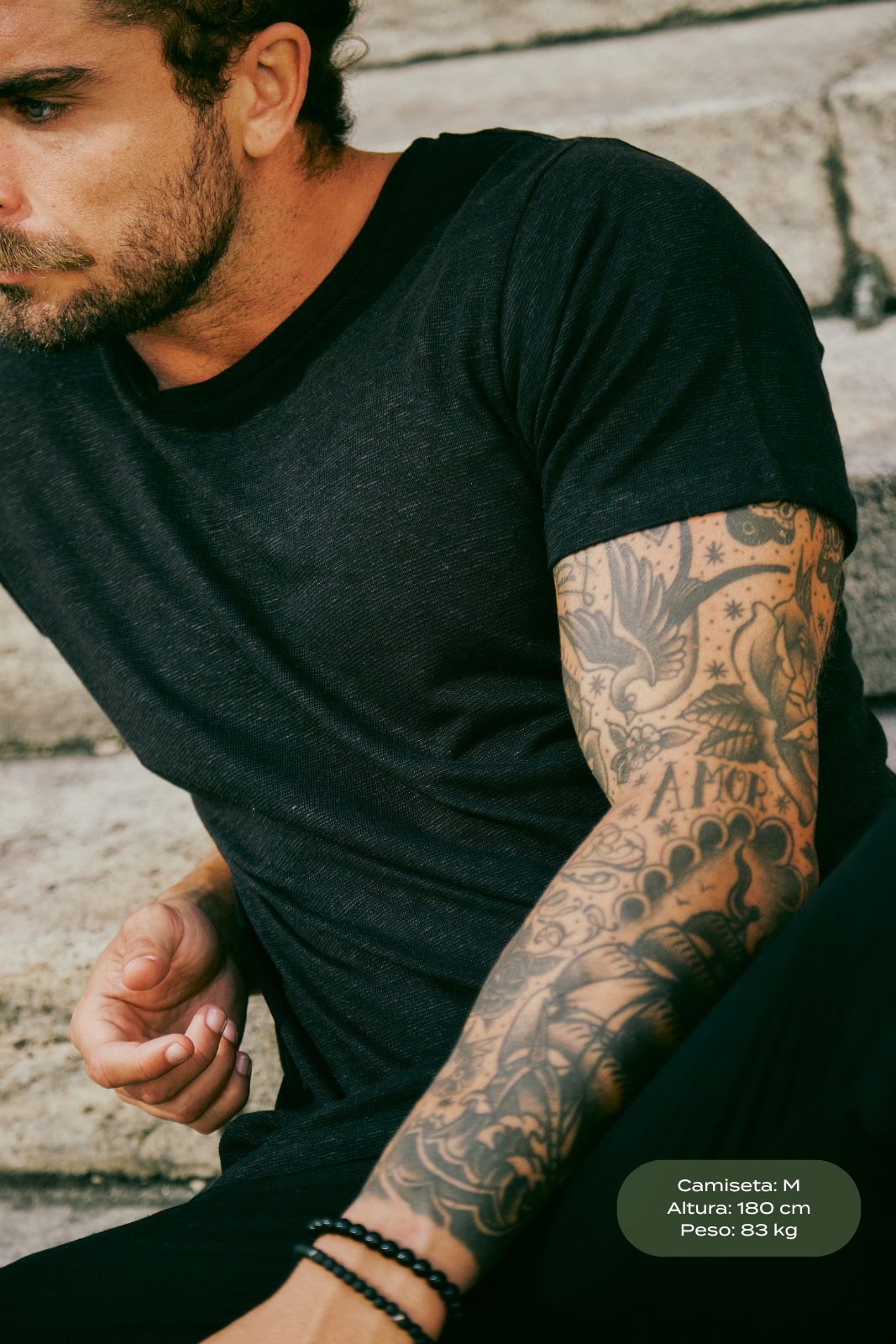 Camiseta de Linho Belga- Preta