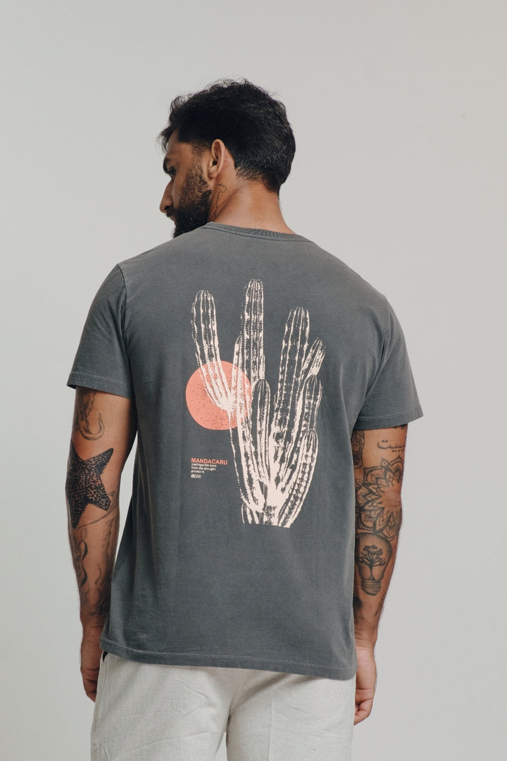 Camiseta Estonada Biomas  - Mandacaru - Cinza