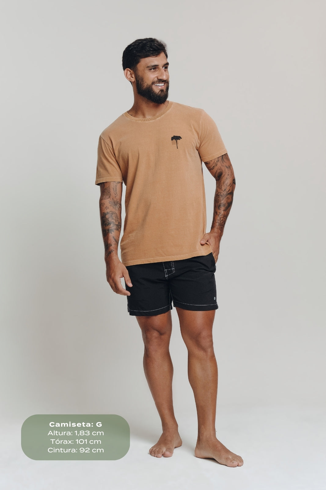 Camiseta Estonada Biomas - Pau-Brasil - Laranja