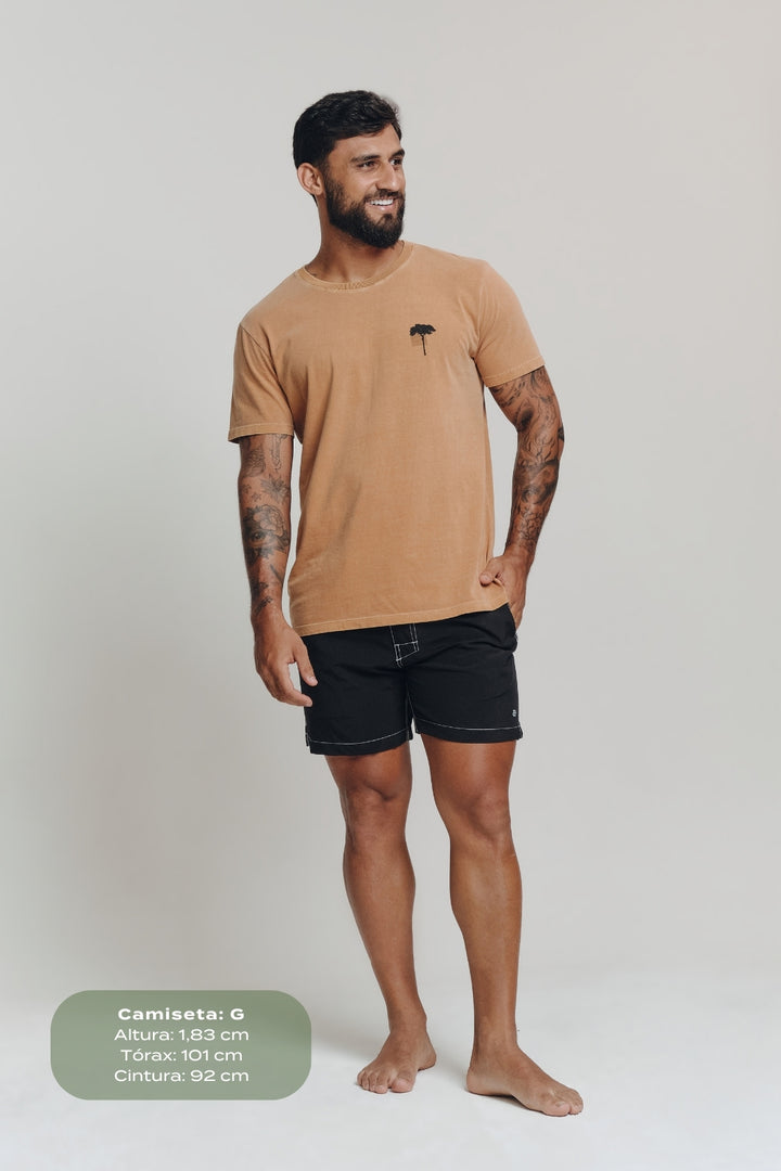 Camiseta Estonada Biomas - Pau-Brasil - Laranja