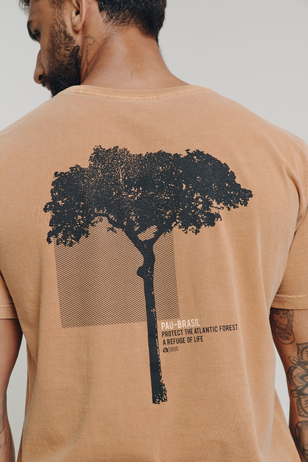 Camiseta Estonada Biomas - Pau-Brasil - Laranja
