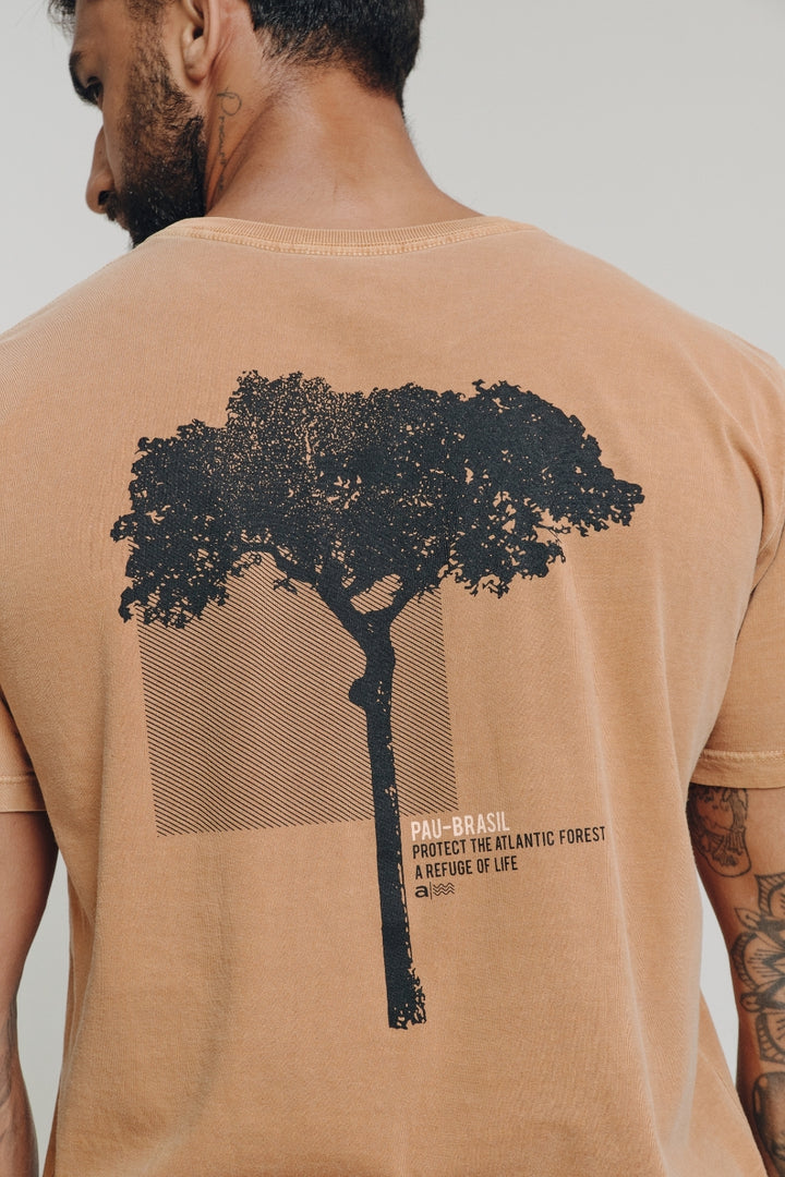 Camiseta Estonada Biomas - Pau-Brasil - Laranja