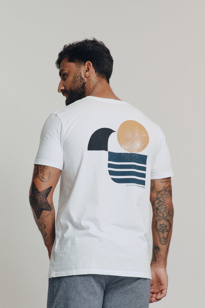 Camiseta Estampada - Paradise - Branca