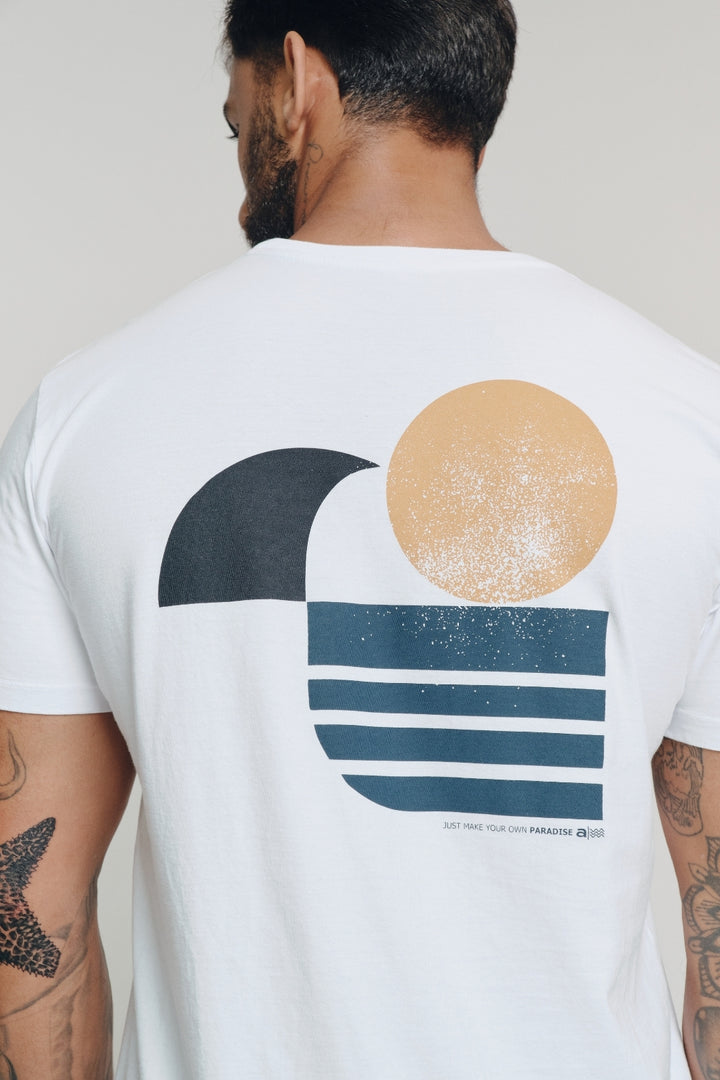 Camiseta Estampada - Paradise - Branca