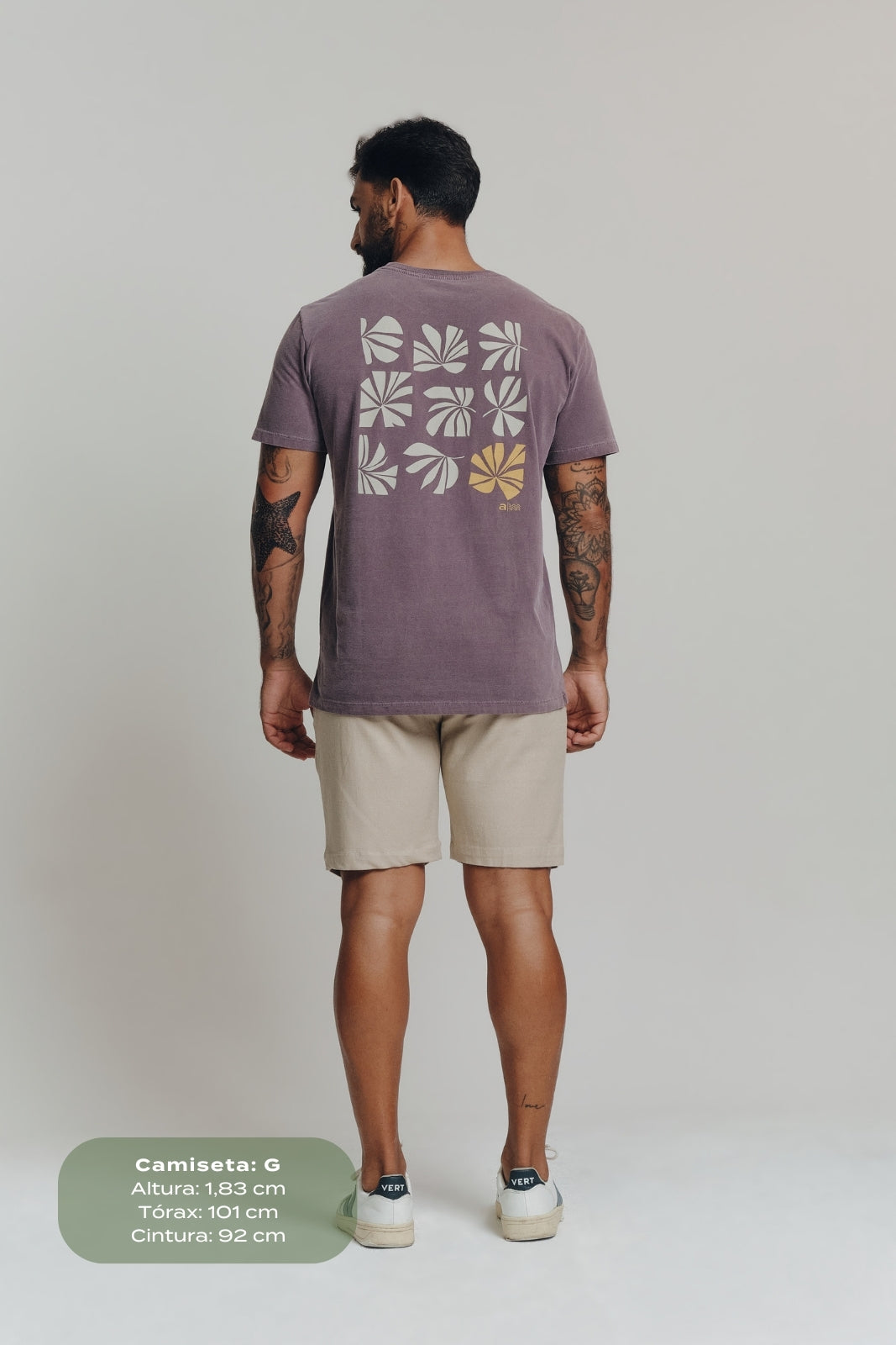 Camiseta Estonada Folhas - Lilás