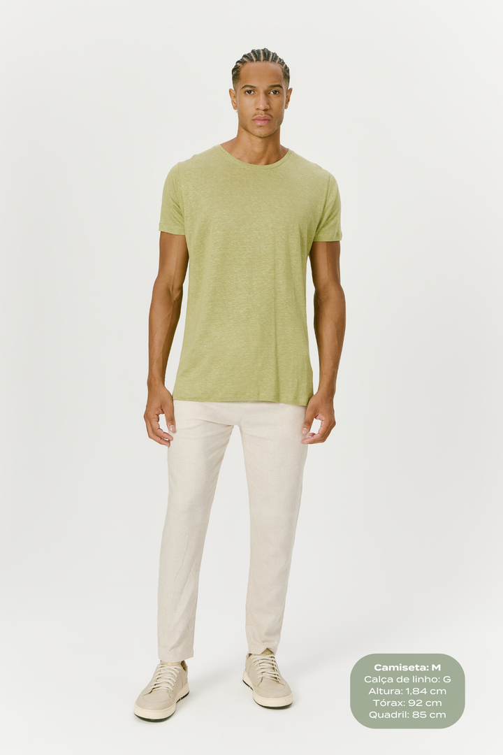 Camiseta de Linho Belga- Verde