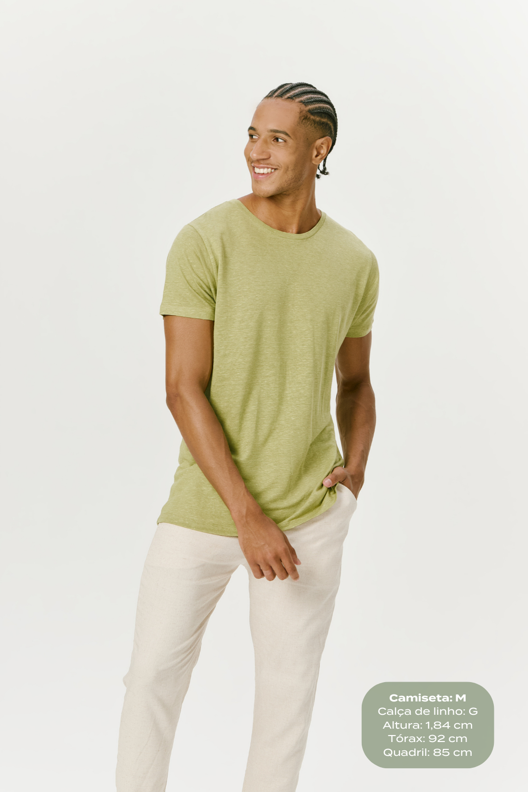 Camiseta de Linho Belga- Verde