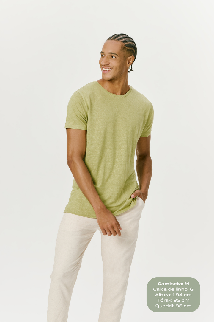 Camiseta de Linho Belga- Verde