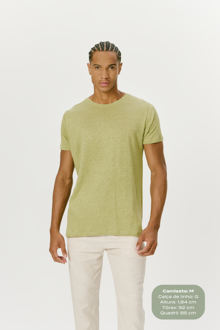 Camiseta de Linho Belga- Verde
