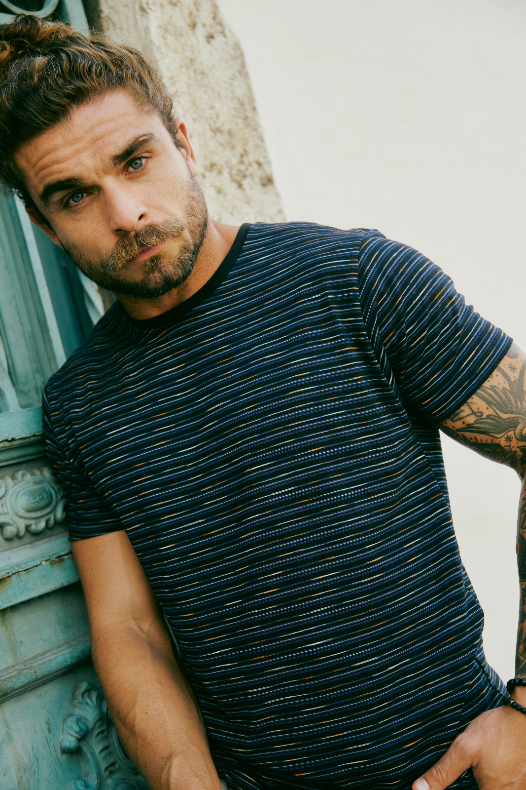 Camiseta Listrada Dheli - Azul