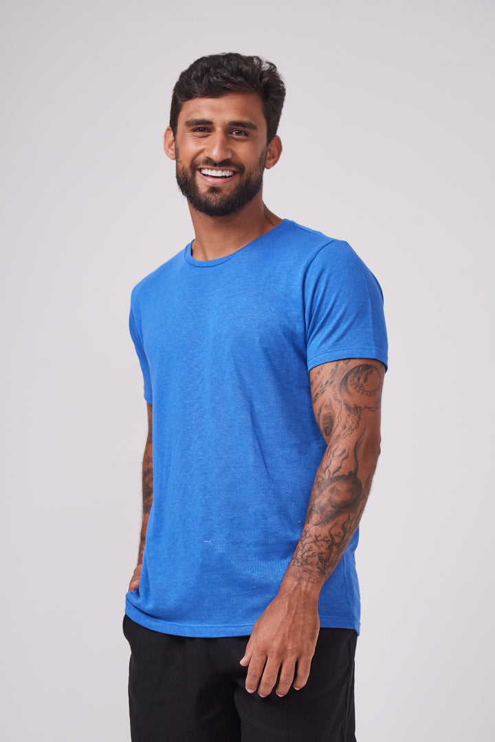 Camiseta de Linho Belga - Azul