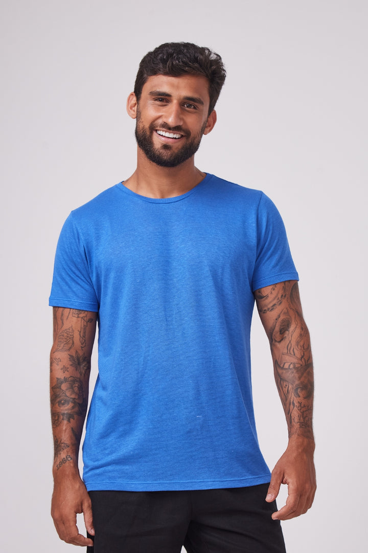 Camiseta de Linho Belga - Azul