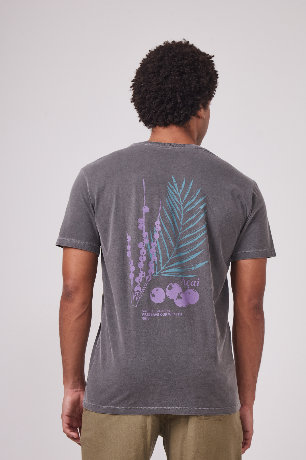 Camiseta Estonada Biomas - Açaí - Cinza