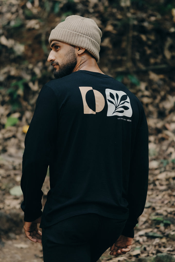 Camiseta Manga Longa Natural Garden - Preta