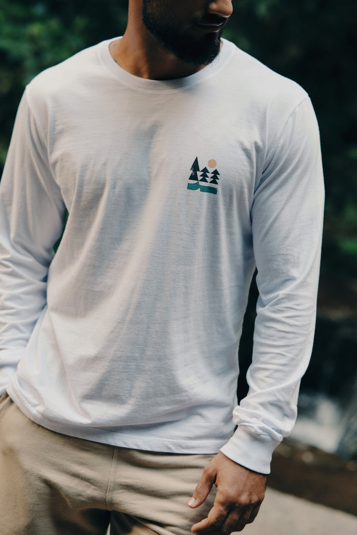 Camiseta Manga Longa Graphic Nature - Branca