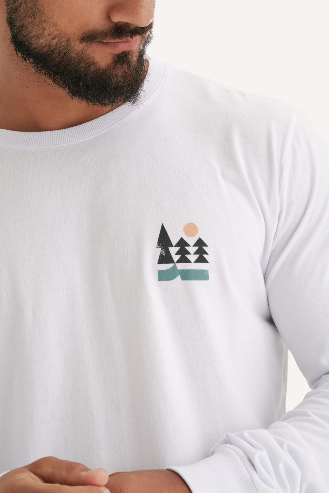 Camiseta Manga Longa Graphic Nature - Branca