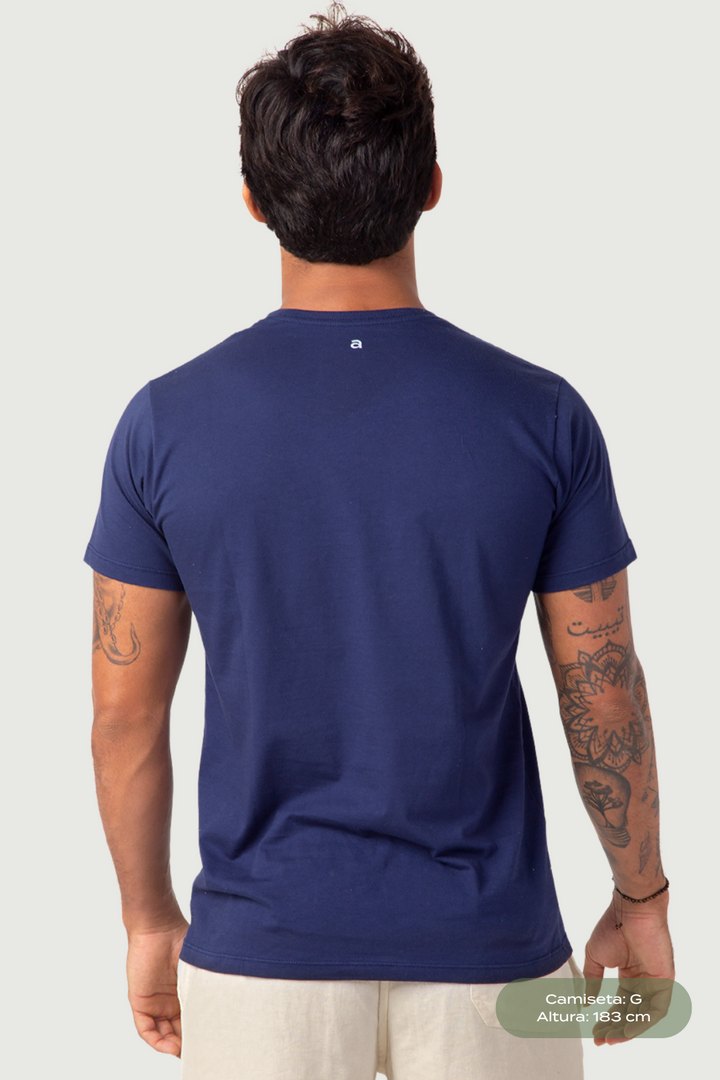 Camiseta Elementar - Gola Redonda Azul