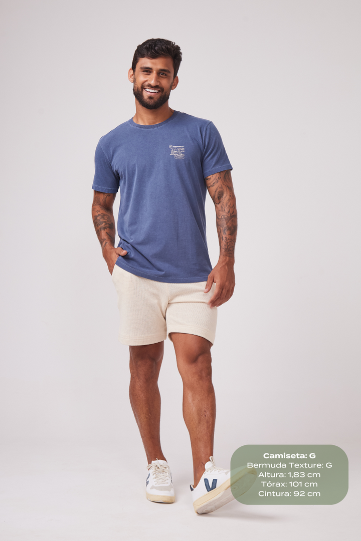 Camiseta Estonada Biomas - Vitória Régia - Azul