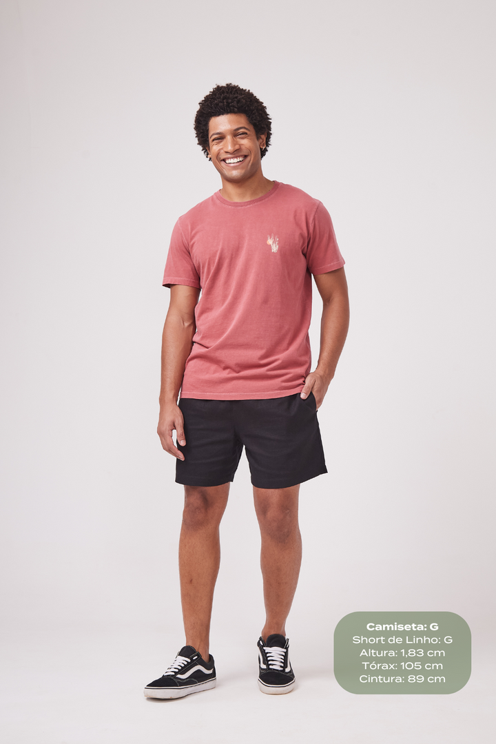 Camiseta Estonada Biomas  - Mandacaru - Bordo