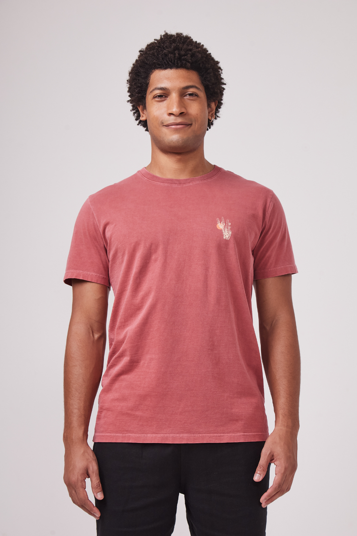 Camiseta Estonada Biomas  - Mandacaru - Bordo