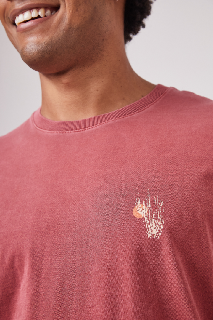 Camiseta Estonada Biomas  - Mandacaru - Bordo