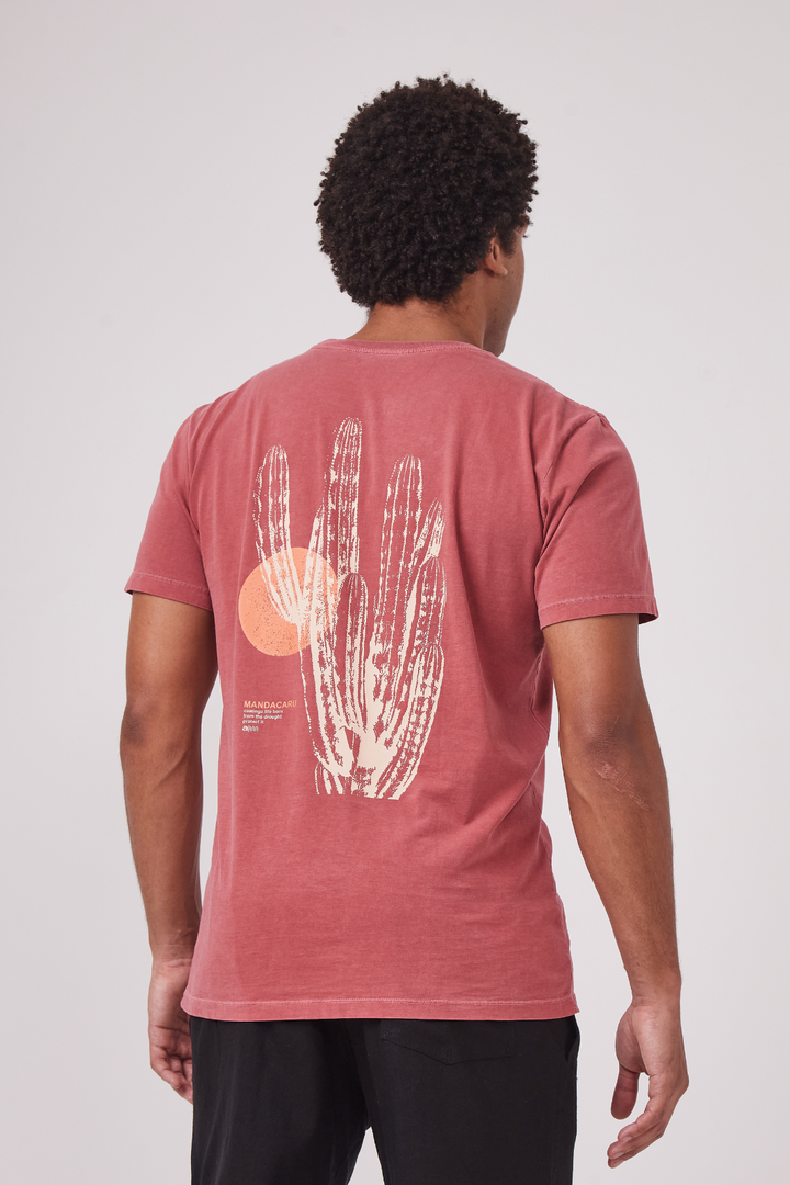 Camiseta Estonada Biomas  - Mandacaru - Bordo