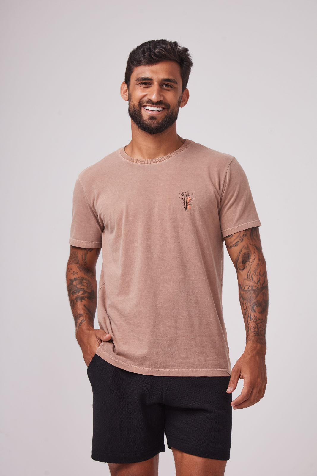 Camiseta Estonada Biomas - Marrom