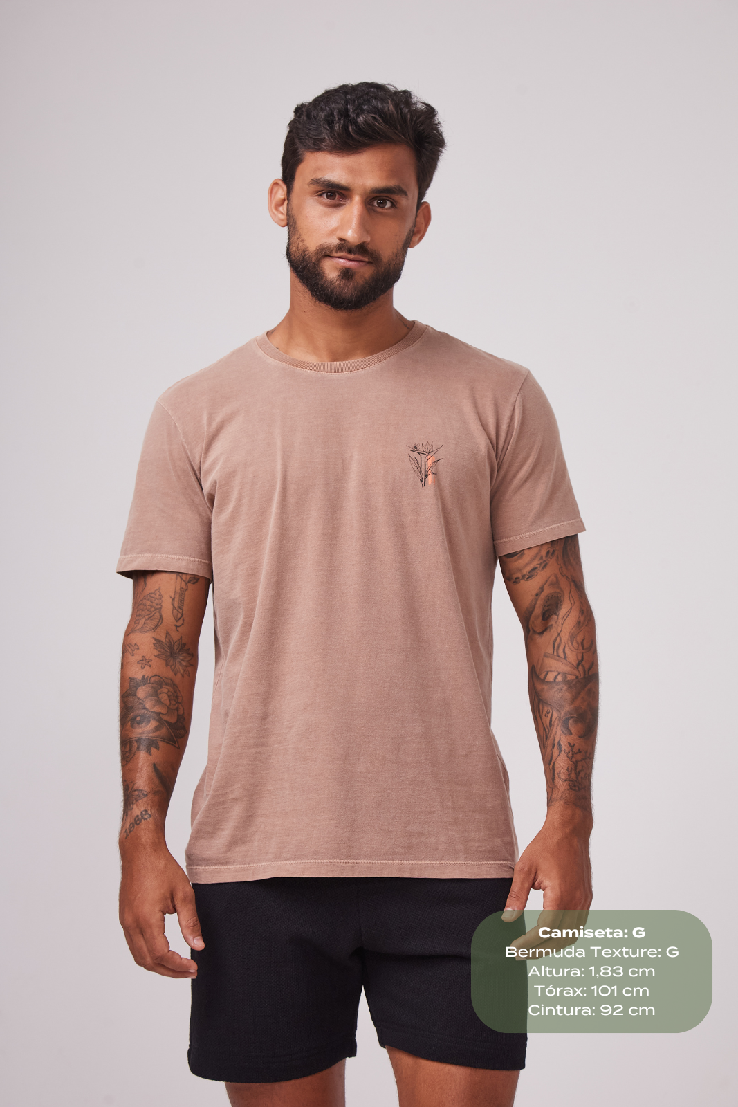 Camiseta Estonada Biomas - Marrom