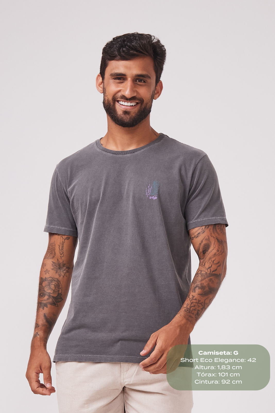 Camiseta Estonada Biomas - Açaí - Cinza