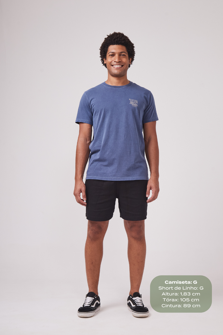 Camiseta Estonada Biomas - Vitória Régia - Azul