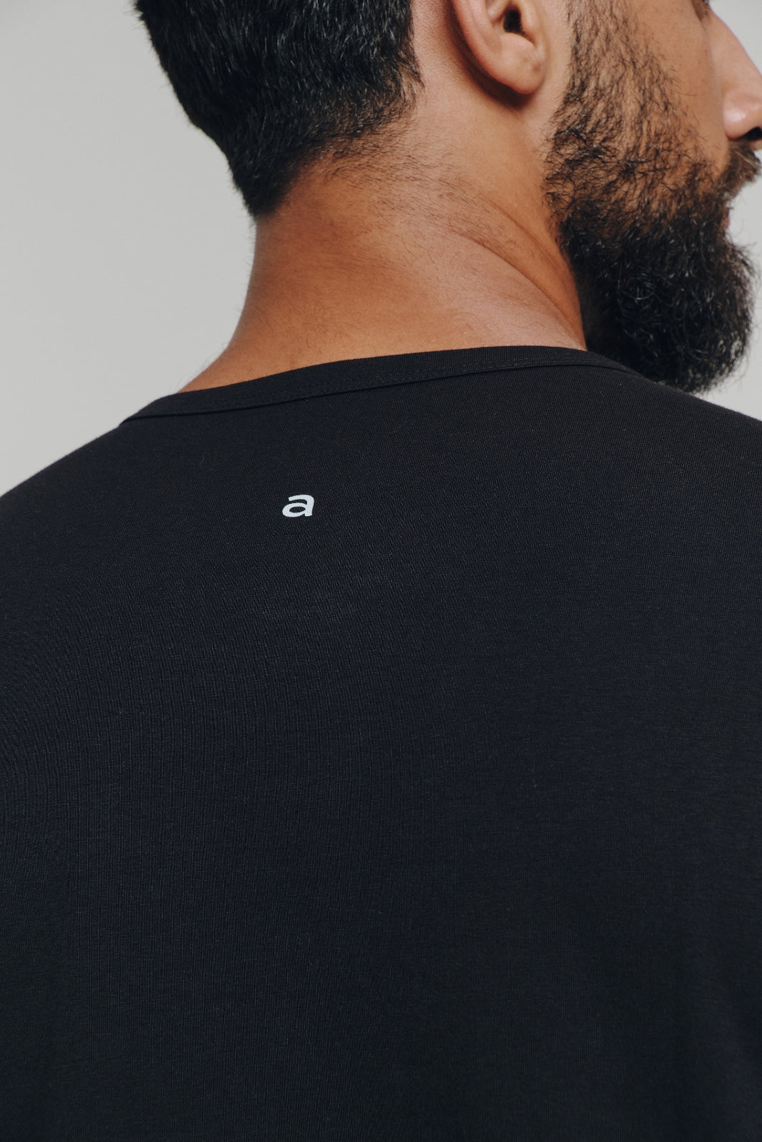 Henley Fio Egípcio Manga Longa - Preta