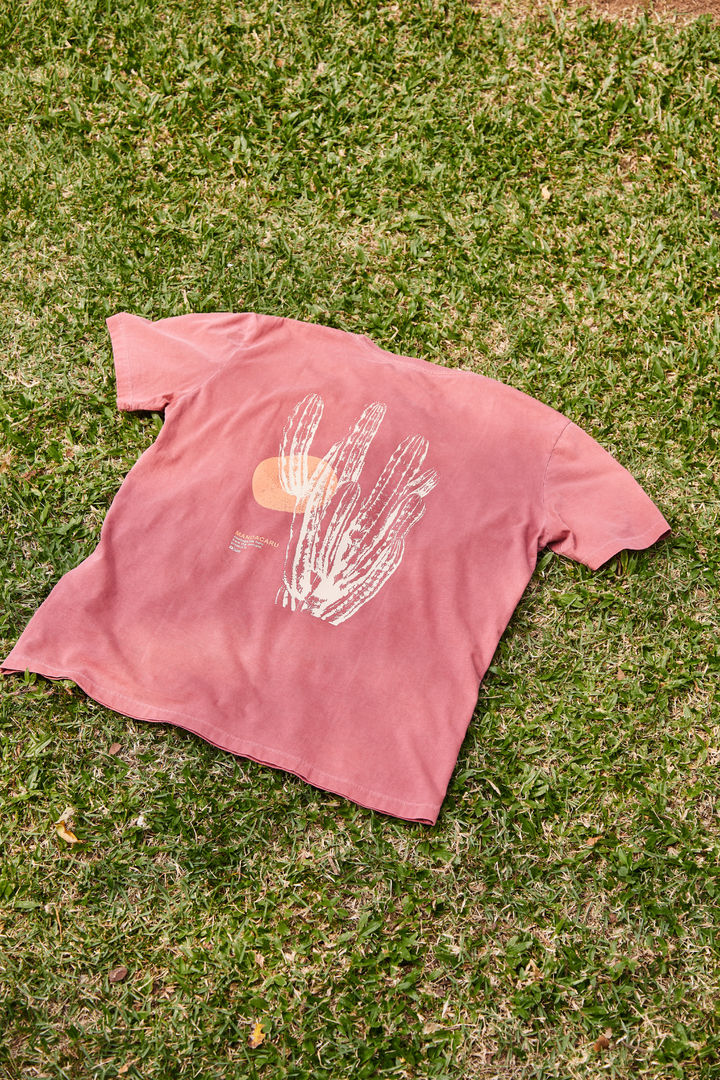 Camiseta Estonada Biomas  - Mandacaru - Bordo