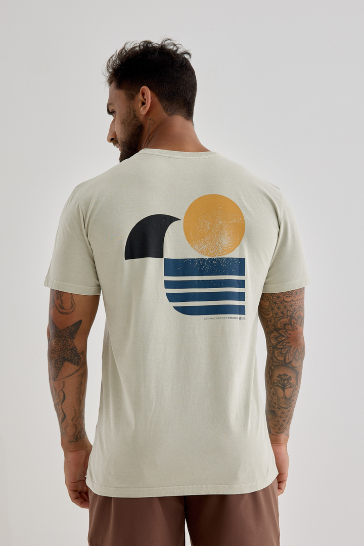 Camiseta Estonada Paradise - Areia