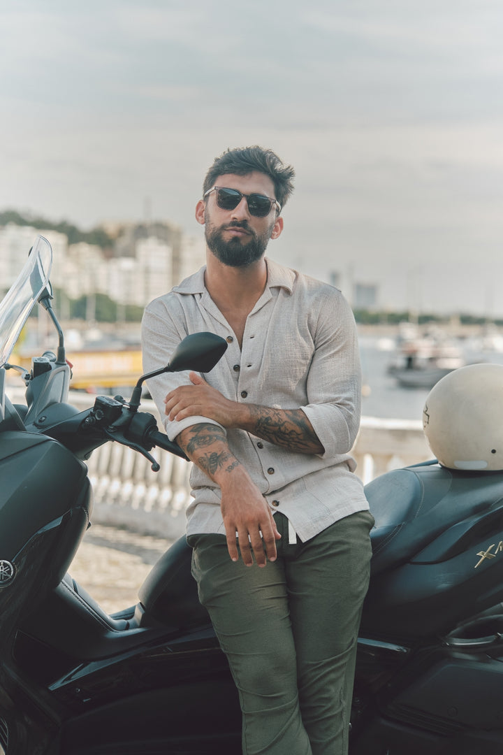 Camisa Rustic Gola Cubana - Creme