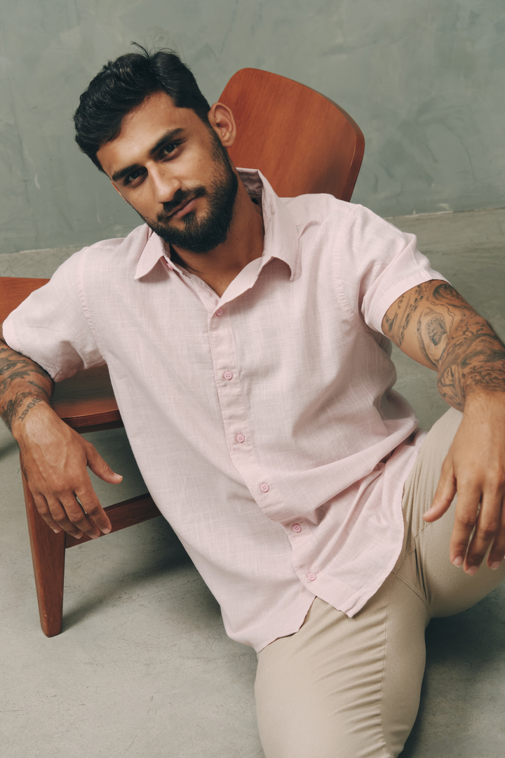 Camisa Cambray - Rosa Claro