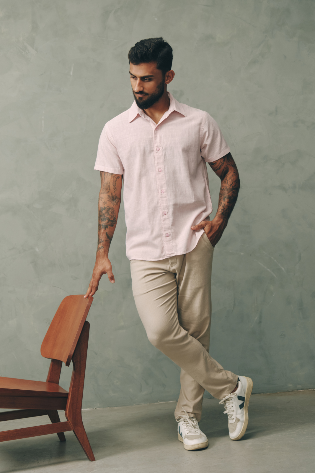 Camisa Cambray - Rosa Claro