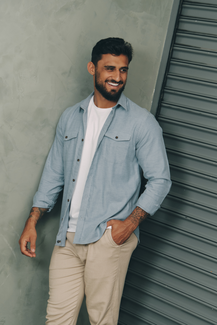 Camisa OverShirt Flanela Serra - Azul Jeans