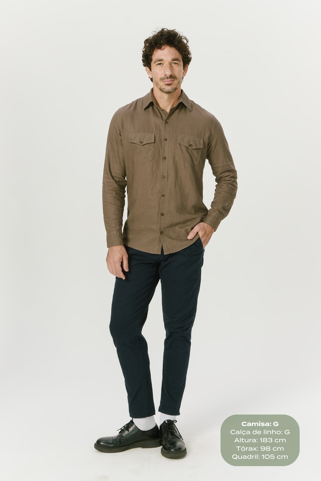 OverShirt de Linho - Preta