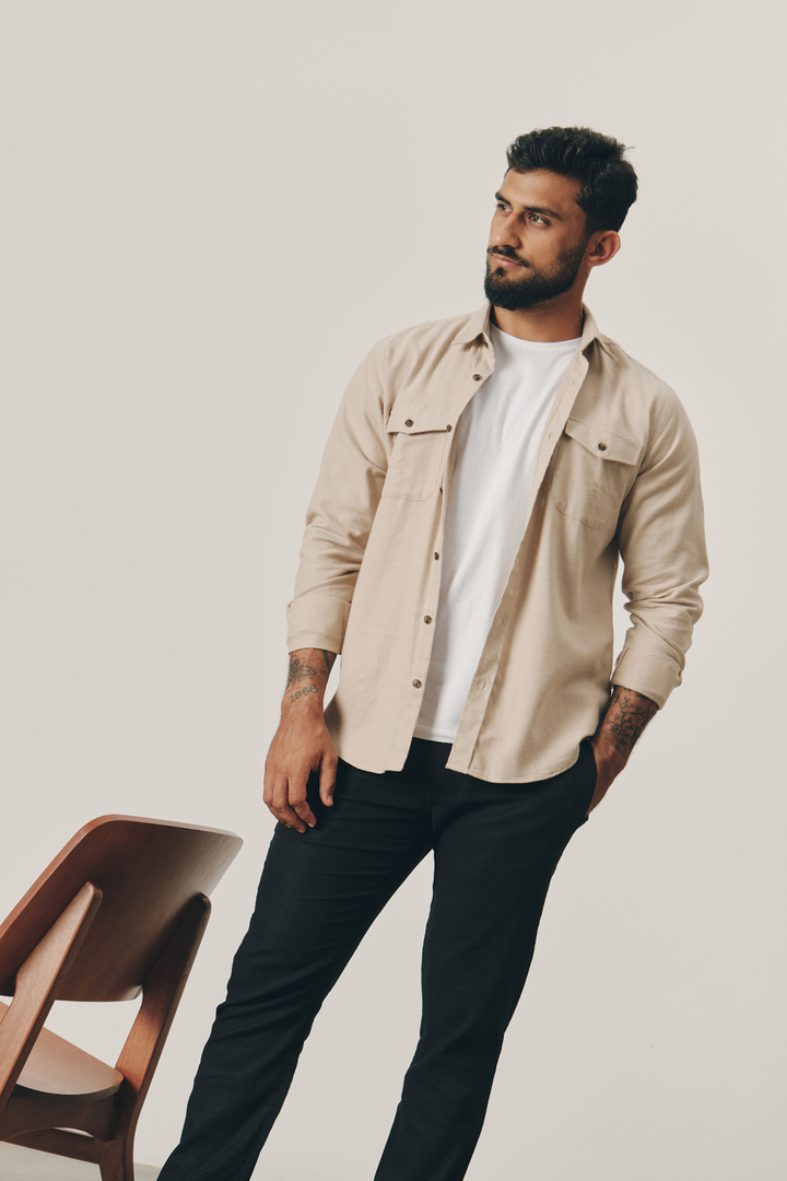 Camisa OverShirt Flanela Serra - Bege