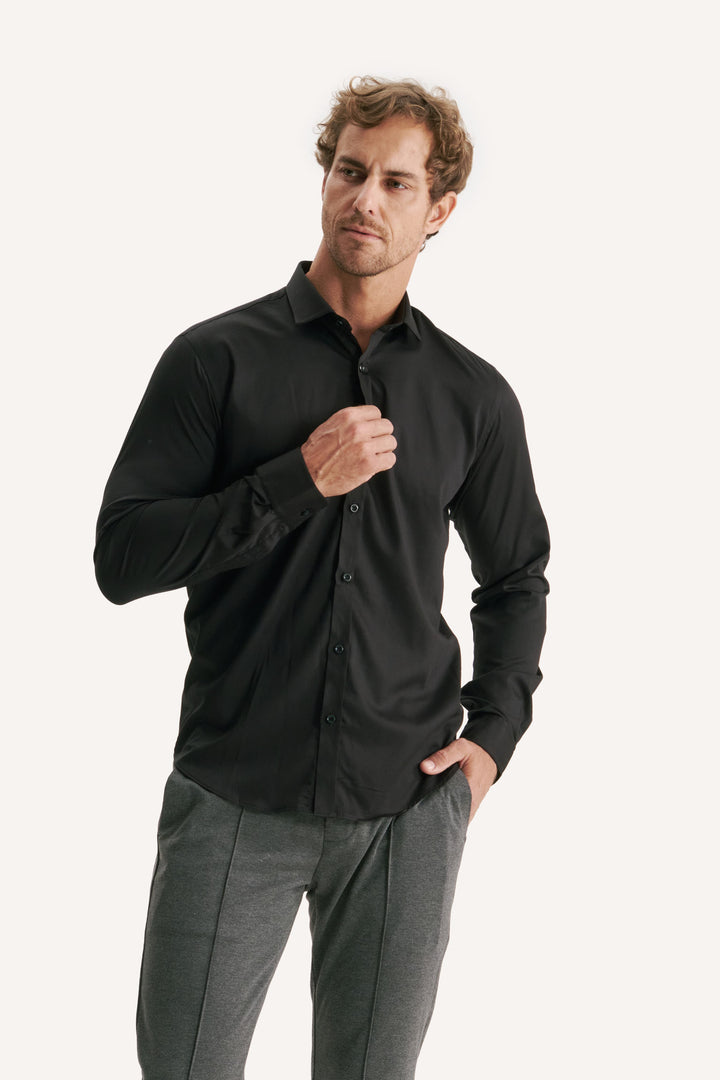 Camisa Fibra de Bambu Essenza- Preta
