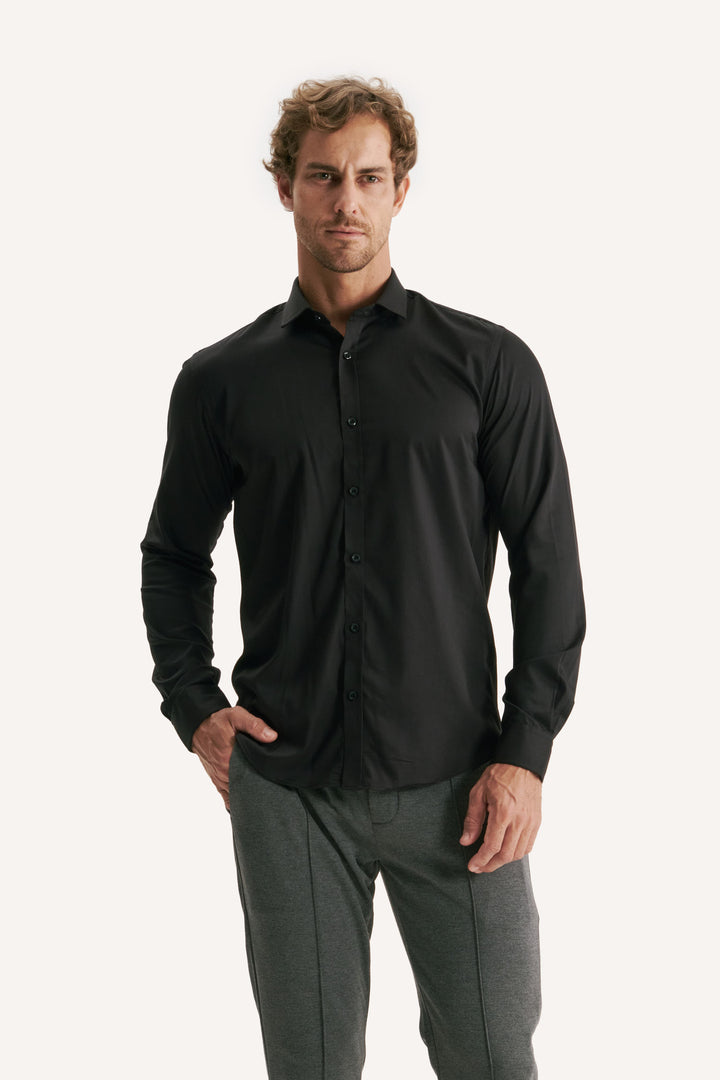 Camisa Fibra de Bambu Essenza- Preta