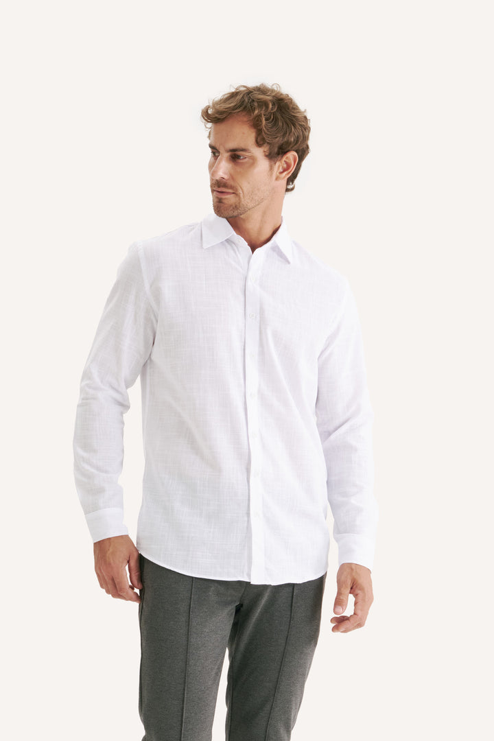 Camisa Cambray Manga Longa - Branca